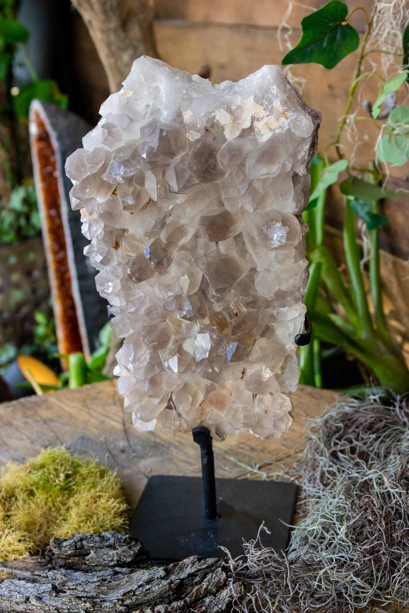 Smokey Quartz cluster on stand outlets